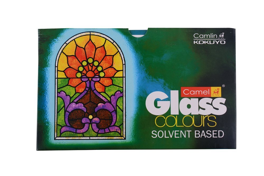 Camel Camlin Kokuyo Fabrica Acrylic Ultra Colors - 10ml Each, 6 Shades Solvent Based Glass Color - 20ml Each, 5 Shades