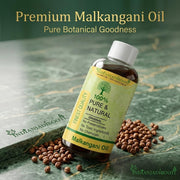 IndianJadiBooti Malkangani Oil - Cold Pressed Jyotishmati Tel (Celastrus Paniculatus) - Pure Oil for Scalp Massage, Focus & Hair Wellness - 50ml