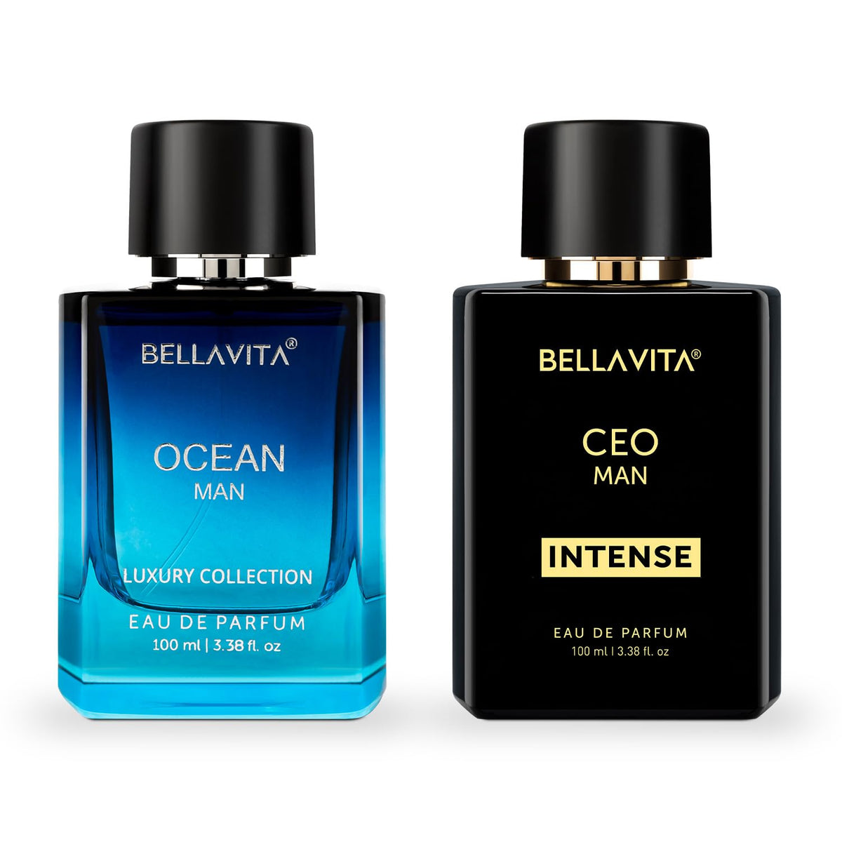 Bella Vita Luxury Fire and Ice | CEO Men Intense & OCEAN | Long Lasting Perfume for Man | 2x 100ml | Citrus, Woody and Musky Premium Fragrance Scent