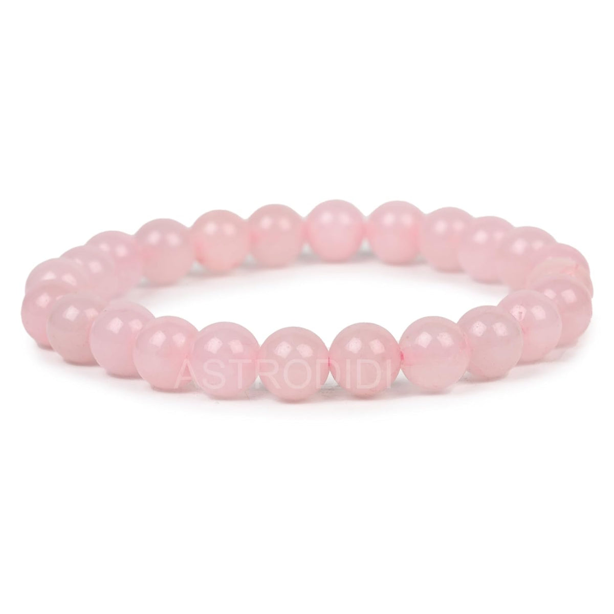 Astrodidi Natural Certified Rose Quartz Stone Bracelet for Emotional Healing, Self-Love and Promoting Harmony in Relationships by Resonating with the Heart Chakra | Reiki Feng-Shui Crystal Gemstone Bracelet for Men and Women