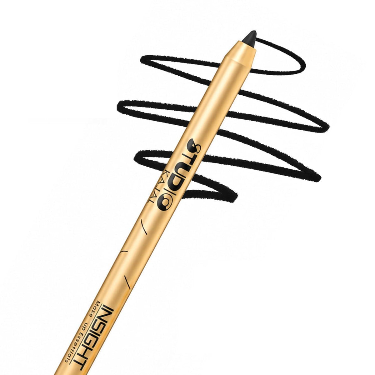 INSIGHT Studio Kajal - Black 1.5 g | Waterproof & SmudgeProof | Long-Lasting | Jet Black Eye Pencil for Precision Lines & Smoky Eye Makeup