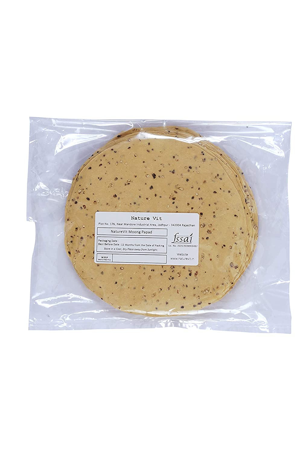 NatureVit Moong Lasun Papad, 400g [Handmade Moong Garlic Papad, Speciality of Rajasthan]