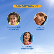 NIVEA Soft Daily SPF 15 Moisturizer | 88% UV Protection | Face & Body Cream for Healthy Glow in 5 Days | No White Cast | Vitamin E & Shea Butter | Lightweight, Quick Absorbing | 72H Hydration | 300ml