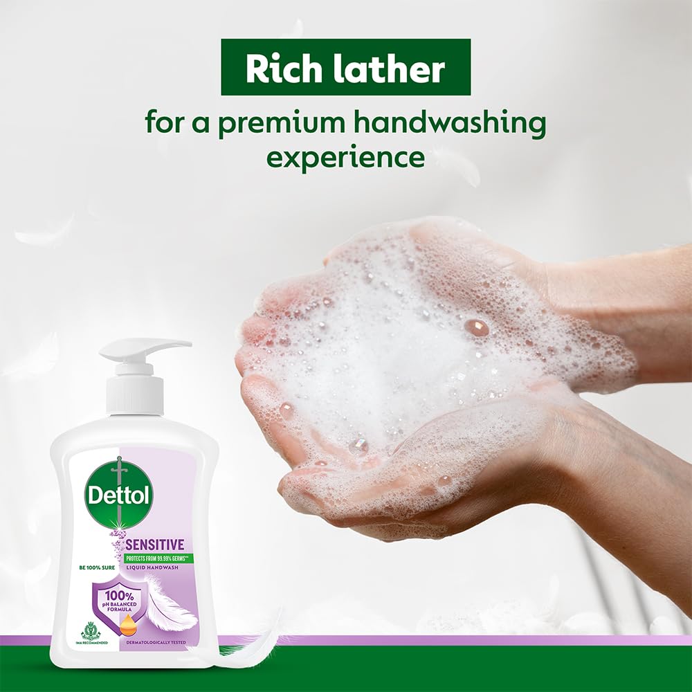 Dettol Sensitive Liquid Hand Wash Pump - 200 ml (Pack of 2)