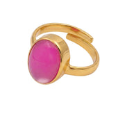 ASTRODIDI Natural Pink Sulemani Agate Hakik Stone Ring with Lab Certificate for Men and Women 7-8 Ratti Adjustable Panchdhatu Gulabi Akik Aqeeq Haqiq Gemstone Ring