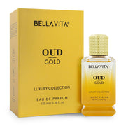 Bella Vita Luxury OUD GOLD Eau De Parfum Intense Perfume with Caramel, Rose, Vanilla,Sandalwood|Premium, Long Lasting Oriental Fragrance for Men 100ML