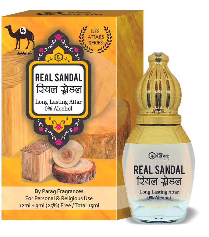 Parag fragrances Desi Attar Series 15Ml (For Pooja And Personal Use, Sandalwood, Unisex Adult, Liquid)