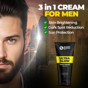 Beardo Ultraglow Facewash (50ml) & Face Cream (60gm) Facewash that Enhances & Balances Skin Tone Aloe Vera, Vitamin E | Set of 2