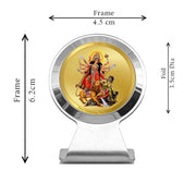 DIVINITI 24K Gold Plated Religious Car Dashboard Frame | Premium God Idol Frame for Car, Home Mandir & Office Table | Spiritual Gift, Decorative Showpiece | Durga-2