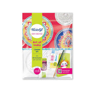 Fevicryl Art of India Lippan kit, Acrylic Paints 6 Shades, 1 Round Brush, Pre-Designed Canvas, Mouldit, Ideal for Festive Gifting, Artists, Students