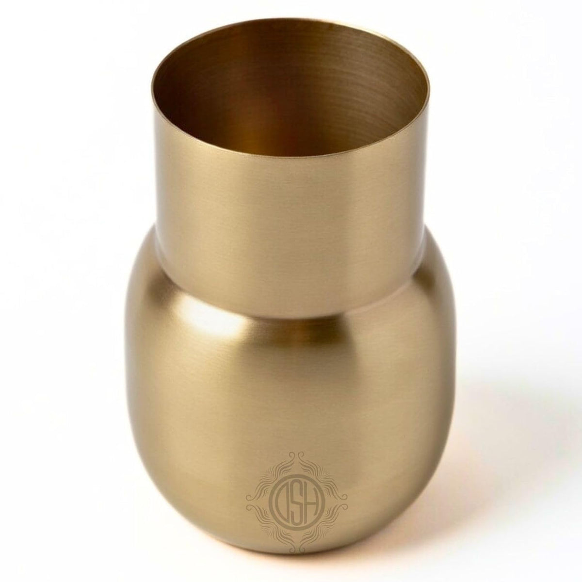 DSH Gold Flower Vase Modern Metal Flower Pot (6.5X11 Inch) for Home Décor Elegant Decorative Vase for Living Room, Office & Table Centerpiece