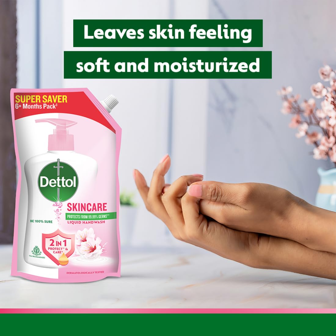 Dettol Liquid Handwash Refill – Skincare Hand Wash- 675ml | pH Balanced | 10x Better Germ Protection