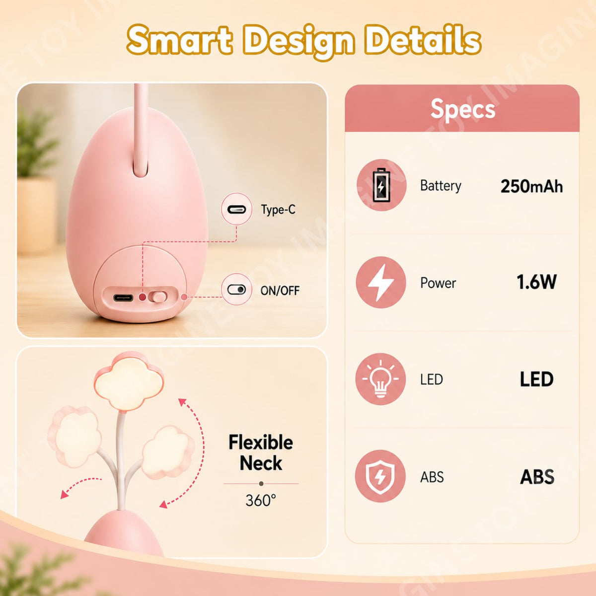 Toy Imagine Rechargeable LED Study Lamp for Kids