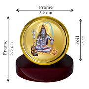 DIVINITI 24K Gold Plated Religious Car Dashboard Frame | Premium God Idol Frame for Car, Home Mandir & Office Table | Spiritual Gift, Decorative Showpiece | Shiva