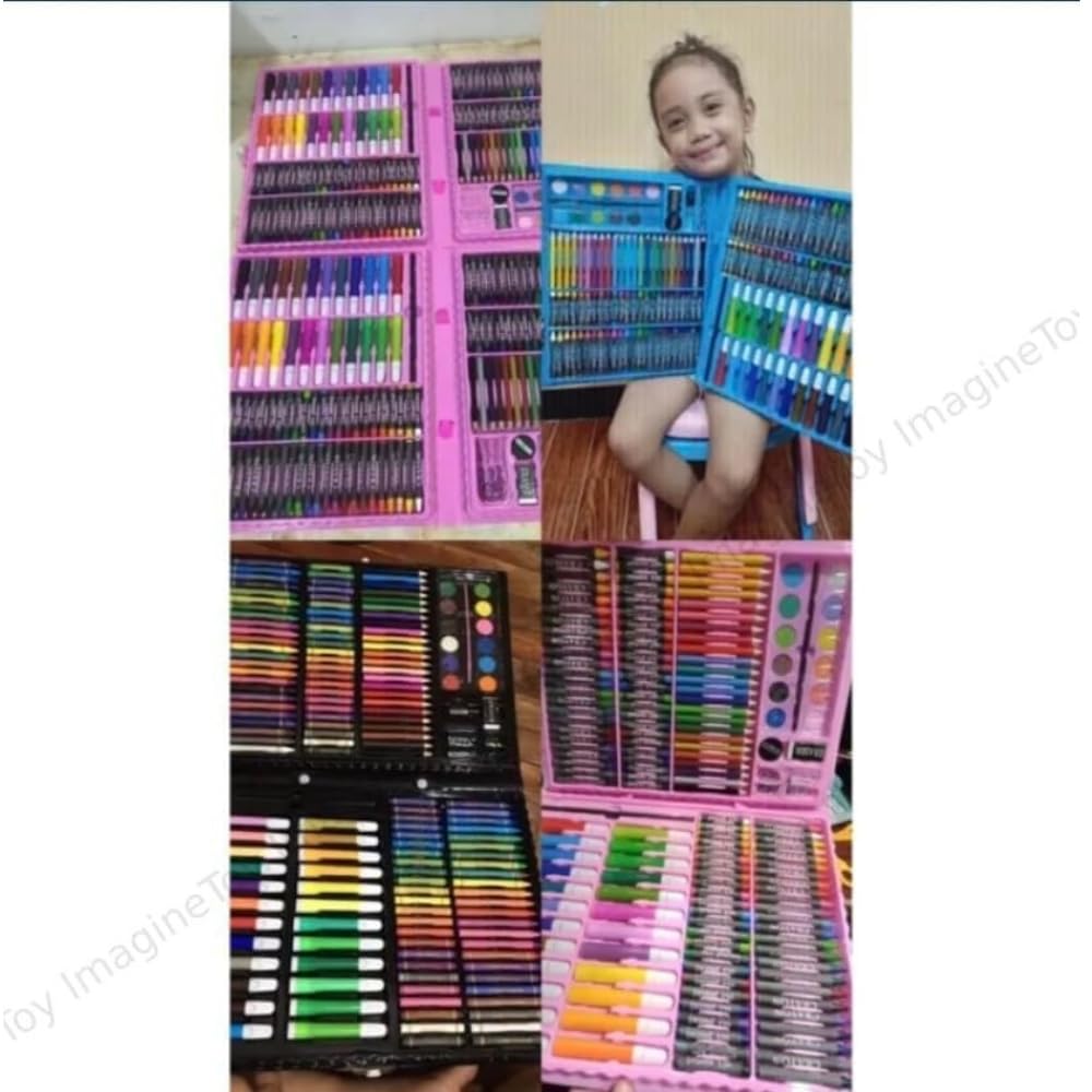 Toy Imagine 168 Pieces Art Set for Kids Drawing Painting Kit | Colour Set with Crayons Markers Oil Pastels Water Colours & Case | Stationery Kit for Kids 6–12 | Art Craft Supplies Gift for Boys & Girls(Assorted)