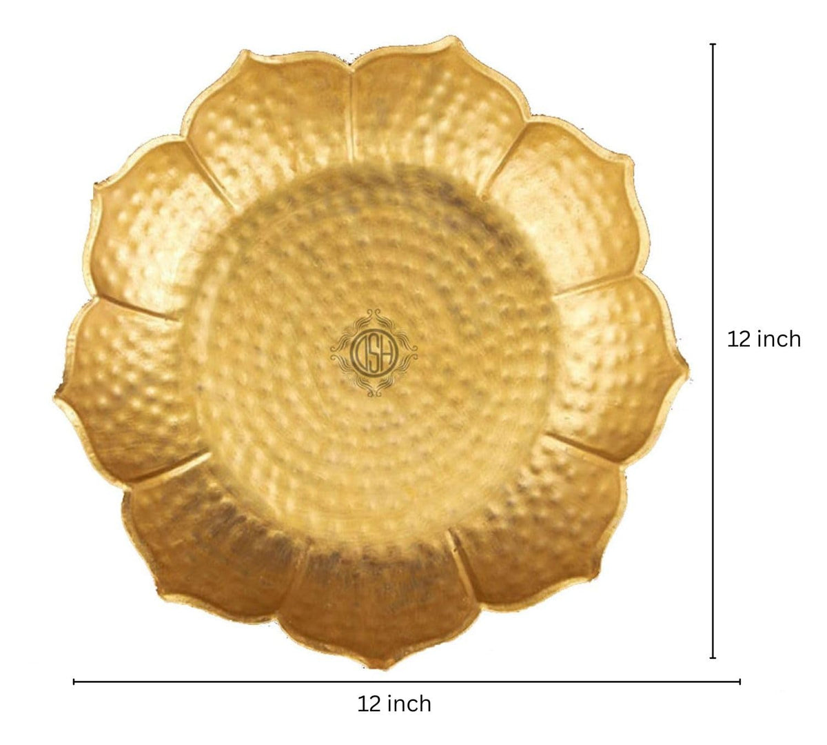 DSH Urli Bowl Round Flower Border Designer Bowl for Flowers and Tea Light Candles, Gold, 12 inches (Medium)