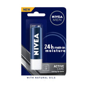 NIVEA Lip Balm, Original Care, 4.8g & NIVEA Men 24 H melt-in mpisture Active Care clearing Lip Balm, SPF 15, 4.8g