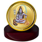 DIVINITI 24K Gold Plated Religious Car Dashboard Frame | Premium God Idol Frame for Car, Home Mandir & Office Table | Spiritual Gift, Decorative Showpiece | Shiva