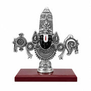 DIVINITI 999 Silver Plated Tirupati Balaji Face Idol with Gift Box, 8.5 cm