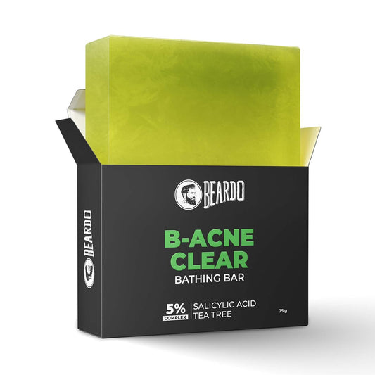 Beardo B- Acne Clear Soap for Men 75g | With Tea Tree and Salicylic Acid | Clean Clear Skin | For Body Acne and Skin Purification | B-acne | For All Skin Types