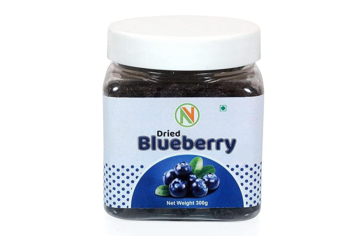 NatureVit Dried Blueberries 300 Gram | Sweet & Tart Antioxidant-Rich Berries | Healthy Snack for Kids & Adults | Ideal for Baking, Oats & Smoothies