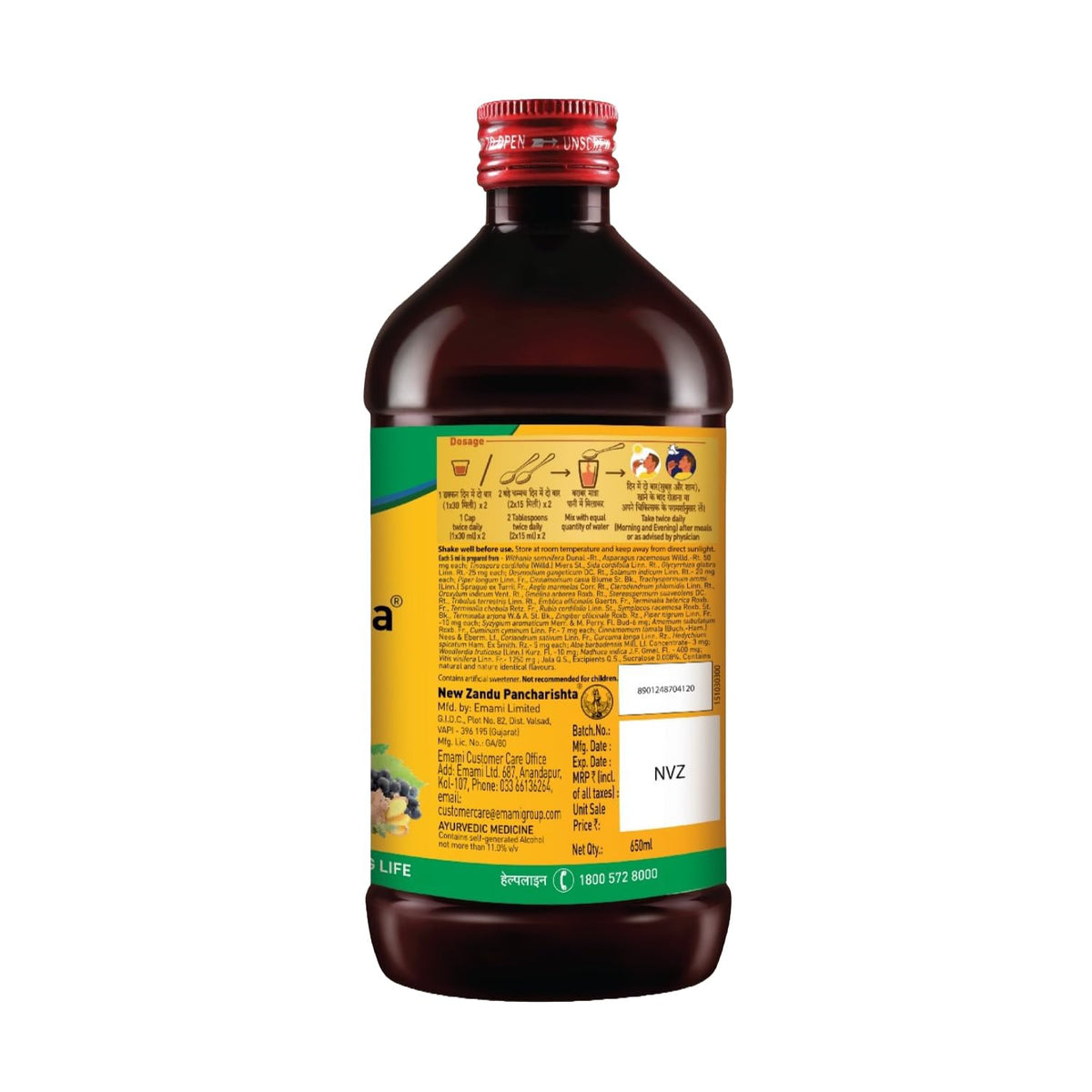 Zandu Pancharishta Ayurvedic Digestive Tonic | Suitable for Diabetics | 650ML | Relief from Regular Gas, Bloating, Acidity & Indigestion From the Root