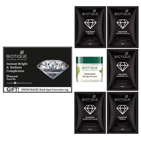 Biotique Diamond Instant Bright & Radiant Complexion Facial Kit, 65g