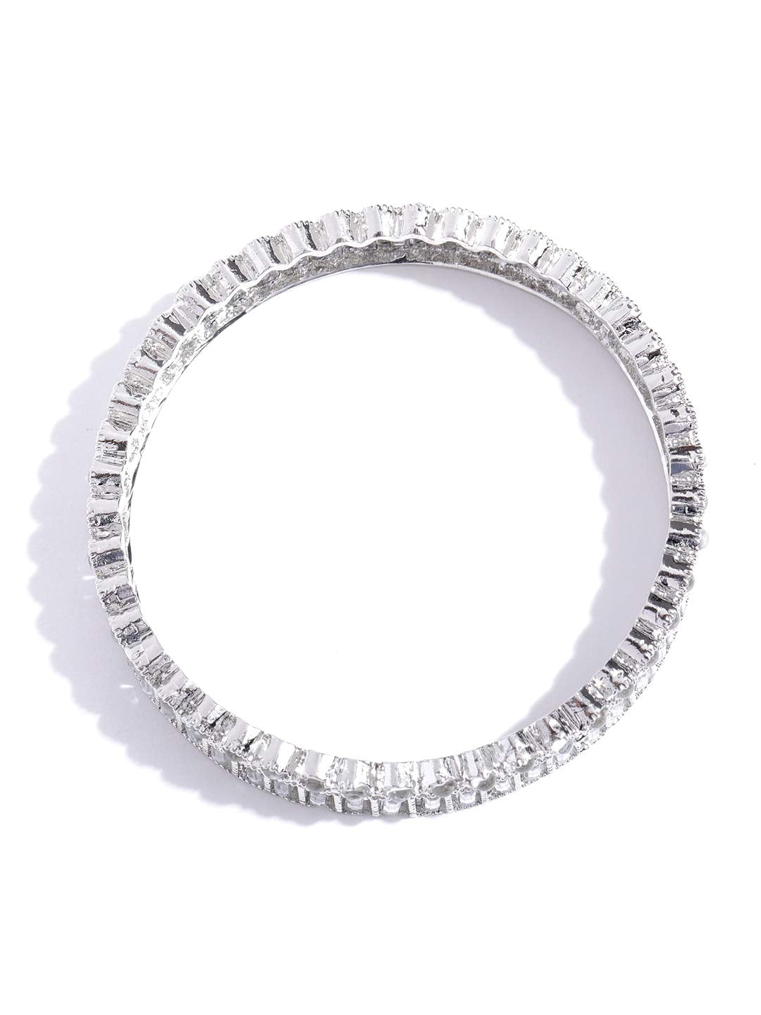 Priyaasi Elegant Latest Stylish Artificial Stones Silver-Plated Bangle Set for Women & Girls