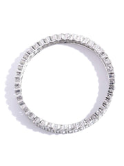Priyaasi Elegant Latest Stylish Artificial Stones Silver-Plated Bangle Set for Women & Girls