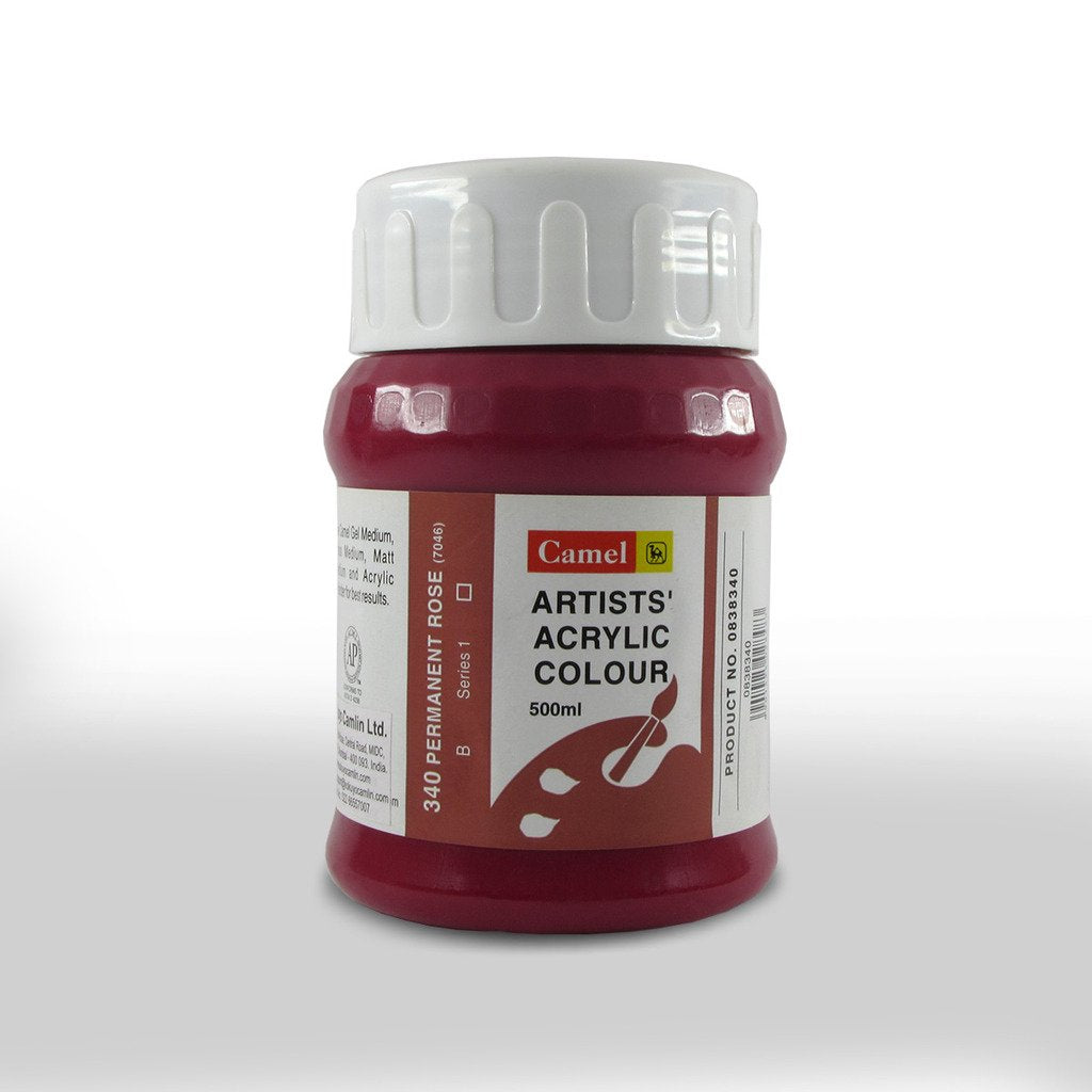 Camel Camlin Kokuyo Artist Acrylic Colour 500 ml Series 1 Permanent Rose