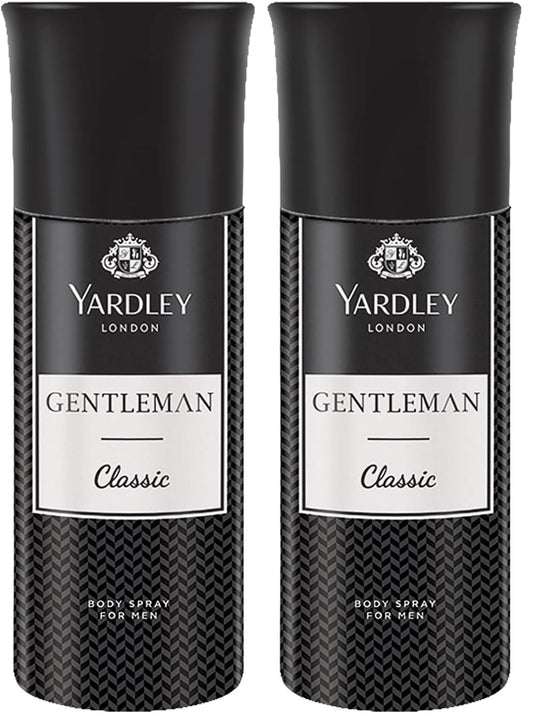 Yardley London Gentleman Classic Deodorant Body Spray For Men, 150ml (Pack of 2)