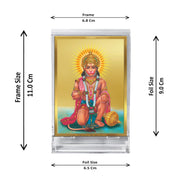 DIVINITI 24K Gold Plated Religious Car Dashboard Frame | Premium God Idol Frame for Car, Home Mandir & Office Table | Spiritual Gift, Decorative Showpiece | Hanuman Ji