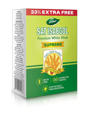 DABUR Sat Isabgol (Psyllium Husk) - 45g + 15g Free | Rich in Fiber | Provides Effective Relief From Constipation & Bloating | Promotes Bowel Health | Non Habit Forming | 100% Ayurvedic, 60 Grams