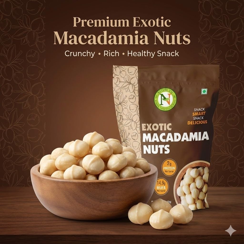 NatureVit Macadamia Nuts 250 Gram | Creamy, Crunchy & Loaded with Good Fats | Keto-Friendly Superfood for Snacking, Baking & Gifting | Heart-Healthy Premium Dry Fruit