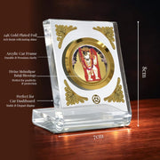 DIVINITI 24K Gold Plated Religious Car Dashboard Frame | Premium God Idol Frame for Car, Home Mandir & Office Table | Spiritual Gift, Decorative Showpiece | Mehndipur Balaji