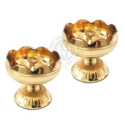 DSH Brass Diya Pure Brass Traditional Oil Puja Lamp for Temple, Mandir, Festival Decoration, Home Decor & Diwali Gift