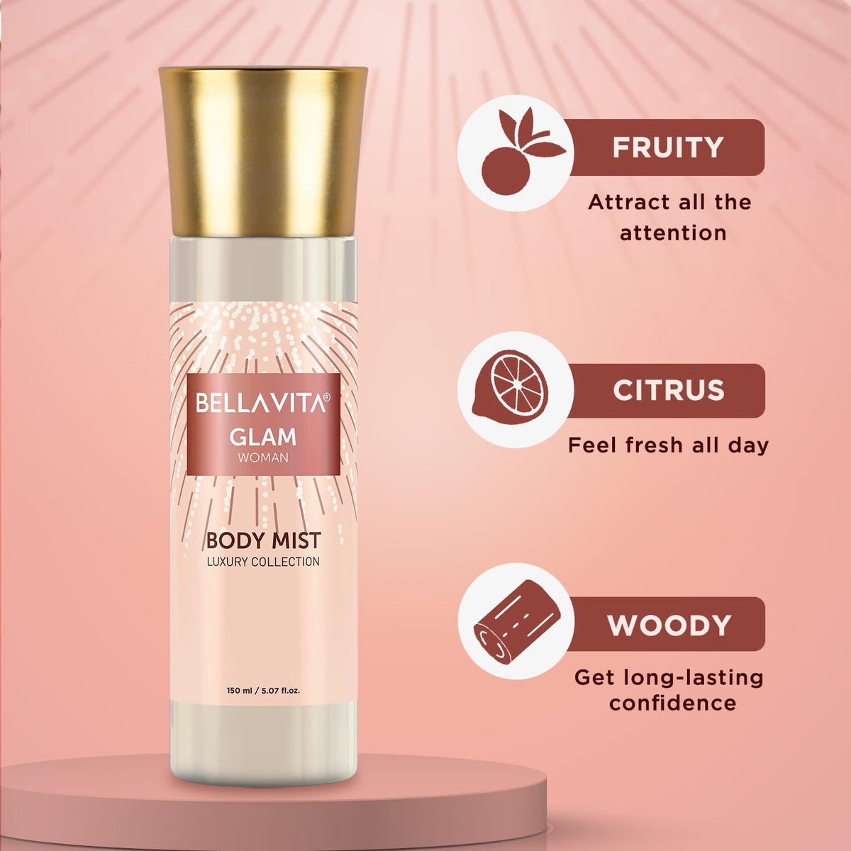 Bella Vita Luxury Senorita & Glam | Long Lasting 2x150ml Perfume Body Spray Mist for Woman | with Refreshing Floral, Woody and Fruity Fragrance of Jasmine