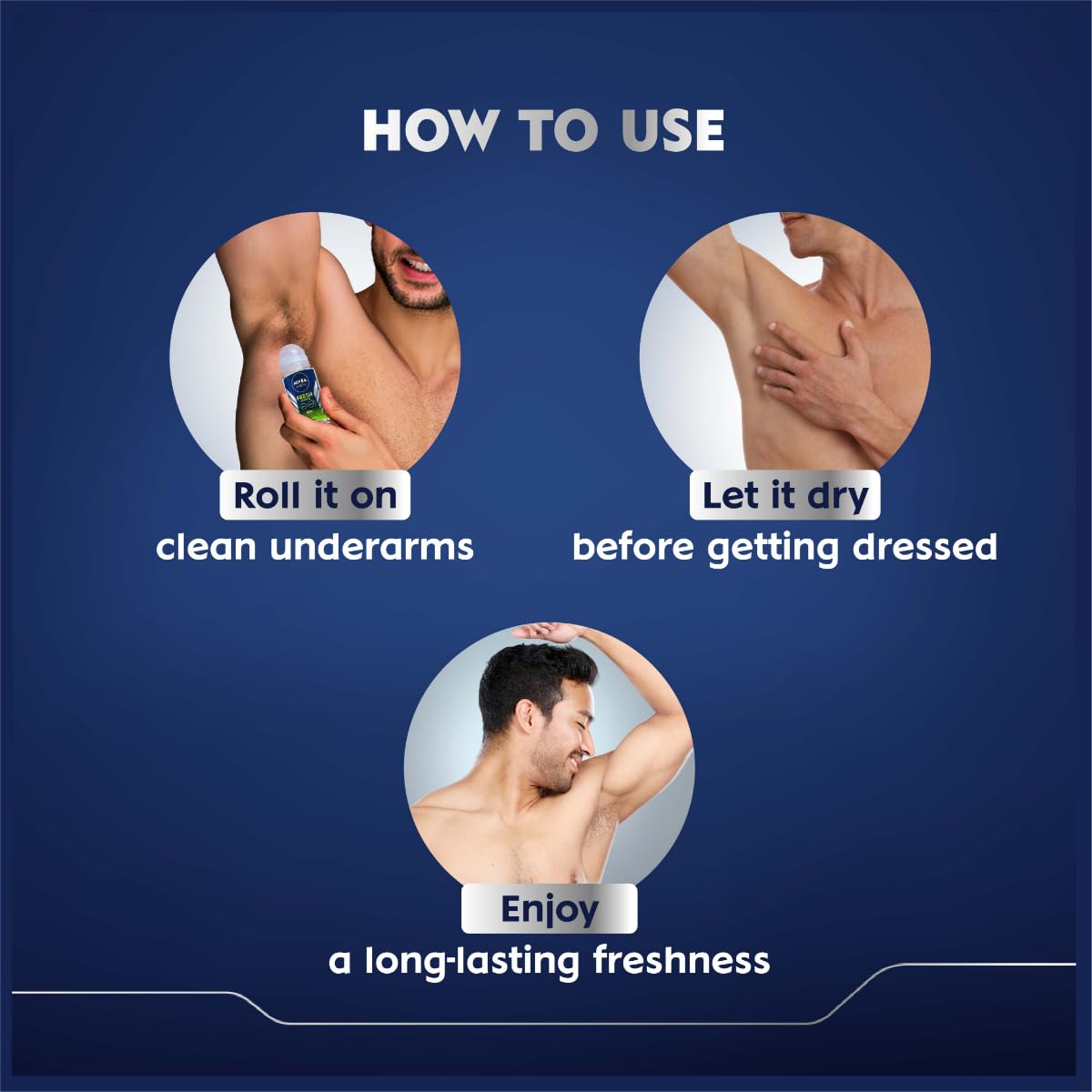 NIVEA MEN Fresh Power Roll-On Deodorant (50ml) (Pack of 3)