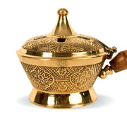 DSH CRAFTING YOUR CURIOSITY Brass Incense Bakhoor Burner Home Fragrance Incense Burner Kapoor Dani Dhoop Burner Home Decor Loban Burner. (Medium)
