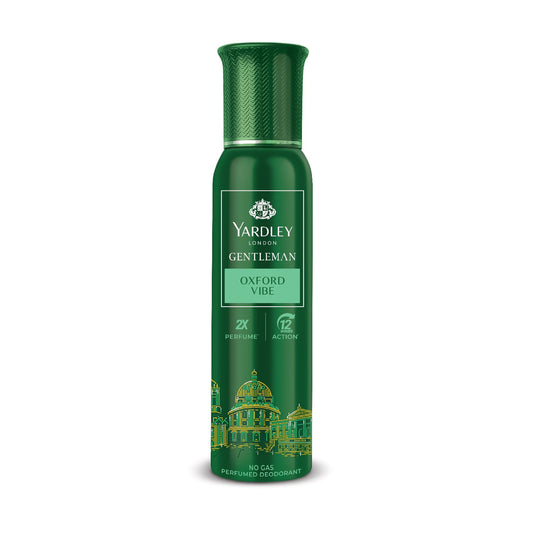Yardley Gentleman Oxford Vibe No Gas Perfumed Deodorant| No Gas deo for Men| 2X Perfume | 12 Hours Action | 120ml