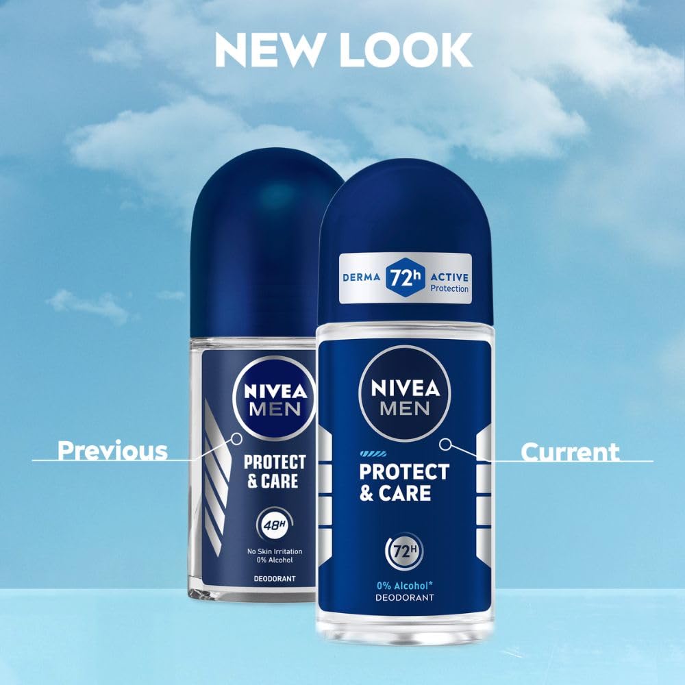 NIVEA Men Fresh Woody Protect And Care Roll On, 50Ml, Pack Of 1