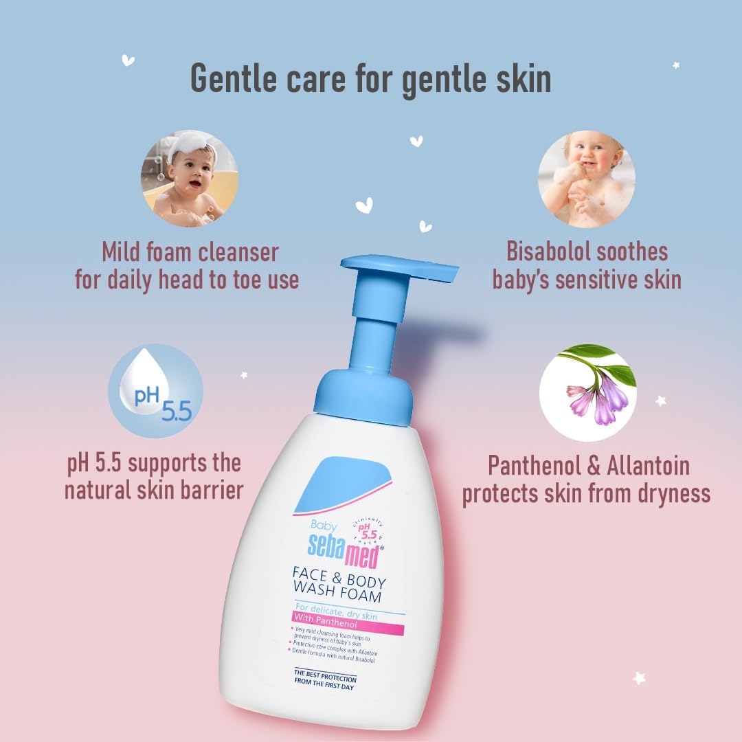 Sebamed Baby - Bottle of 400ml Face and Body Wash Foam