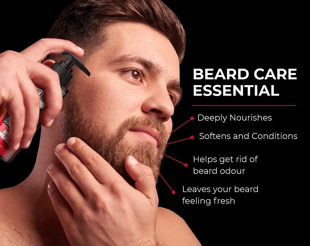 Beardo Natural Black Beard Color for Men 60ml With Godfather Beard Wash 100ml (Pack of 2) | Purifying & Hydrating Beard and Skin Cleaner with Avocado Oil, Argan Oil | Easy to apply, No Stain Beard Hair Colour for men | Skin Friendly Hair dye