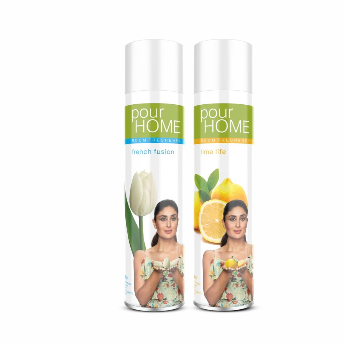 POUR HOME French Fusion & Lime Life Room Freshener Spray -220ML Each (Pack of 2) |Reduces Odours - Suitable for Home & Office