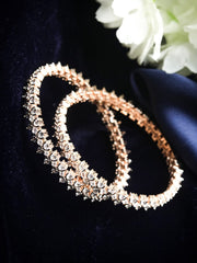 Priyaasi American Diamond Rose Gold Plated Bangle Set for women