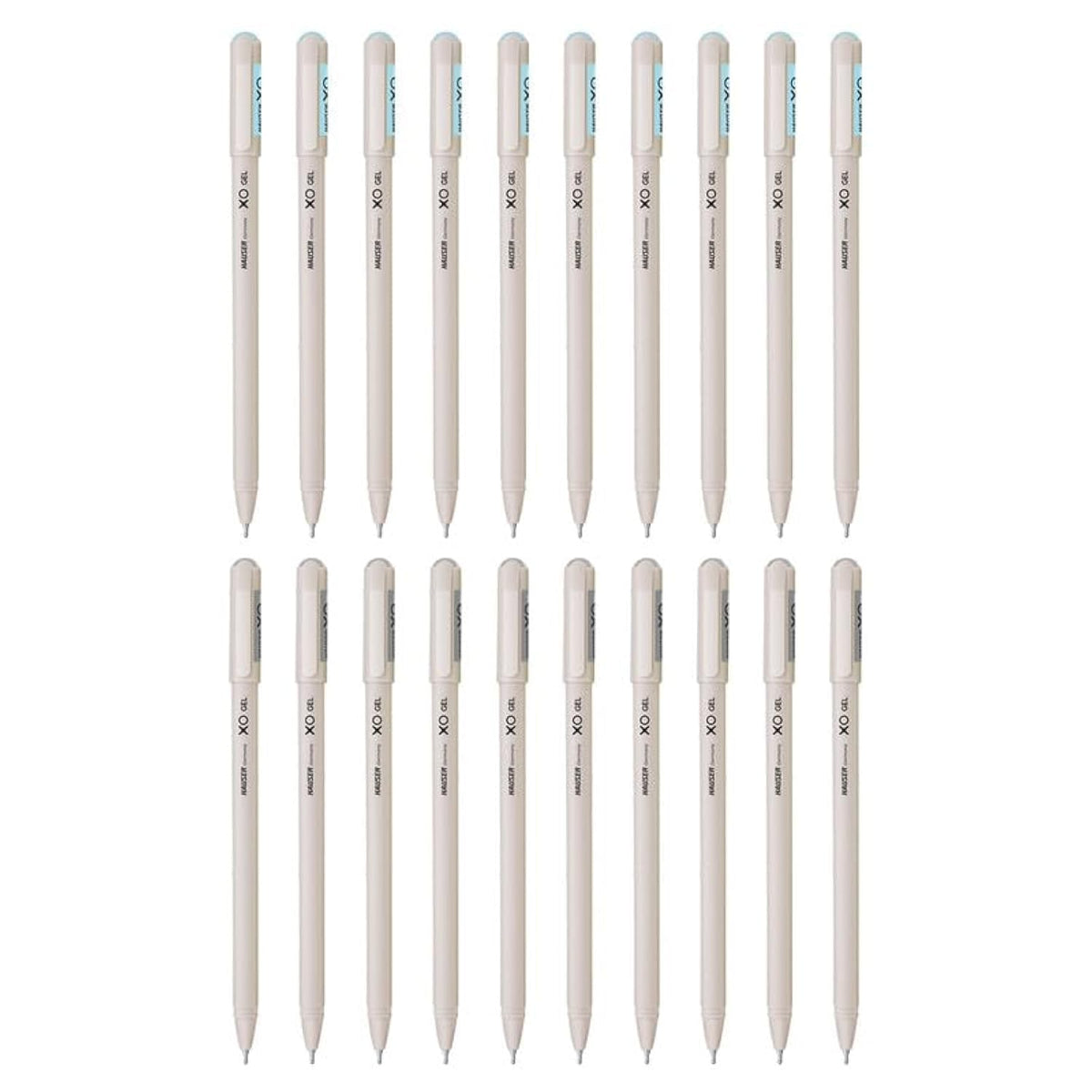 Hauser XO Gel Pen Combo Pack | Matt Finish Body With Ultra Durable Tip | 10 Pcs Blue Ink & 10 Pcs Black Ink