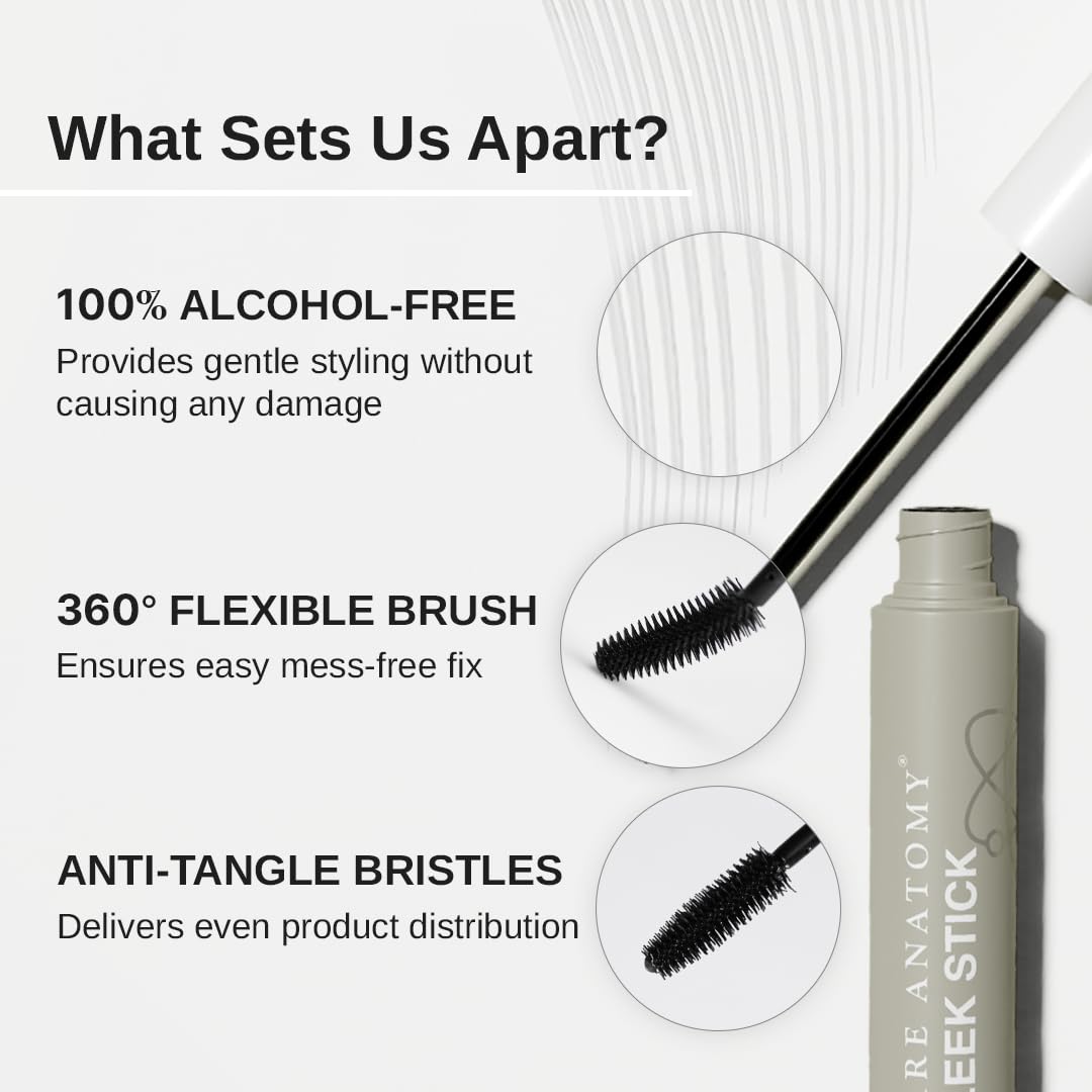 Bare Anatomy Expert Sleek Hair Finishing Stick | 100% Alcohol & Silicon Free | Baby Hair, Frizzy Hair & Flyaway Fixer | Non-Sticky & Non-Crunchy | Natural Sleek Finish With No Residue | 10ml, Gel