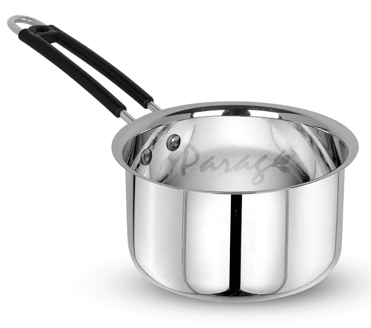Parage 1 Pieces Stainless Steel Sauce Pan, Tea Pan, Milk Pan Heavy Gauge, 1 LTR with Heat-Resistant Wire Handle Induction & Gas Stove Friendly (Silver)