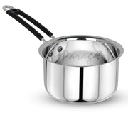 Parage 1 Pieces Stainless Steel Sauce Pan, Tea Pan, Milk Pan Heavy Gauge, 1 LTR with Heat-Resistant Wire Handle Induction & Gas Stove Friendly (Silver)