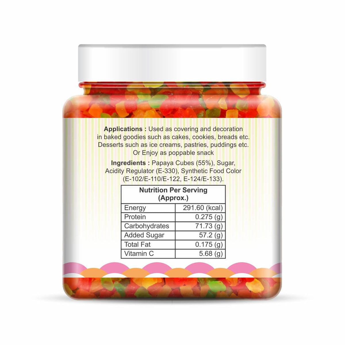 NatureVit Tutti Frutti, 300g | Sweet Fruit Cubes | Perfect for Cakes, Cookies, Ice-Creams, Bread & Indian Desserts